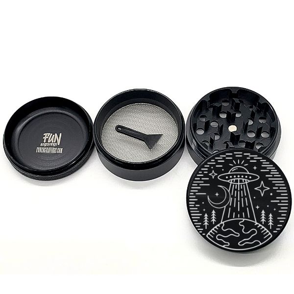Beam Me Up UFO Laser Engraved Herb Grinder - Image 3