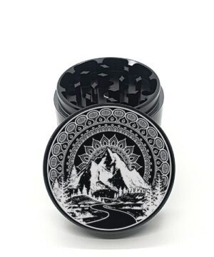 Alternative view of Mountain Mandala Laser Engraved Herb Grinder