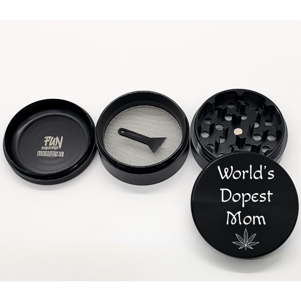 Worlds Dopest Mom Laser Engraved Herb Grinder - Image 3