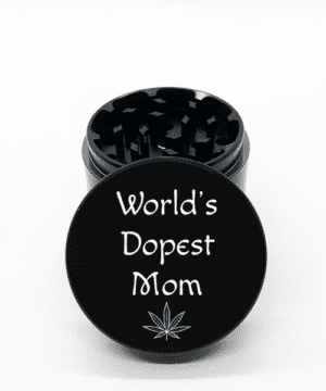 Alternative view of Worlds Dopest Mom Laser Engraved Herb Grinder