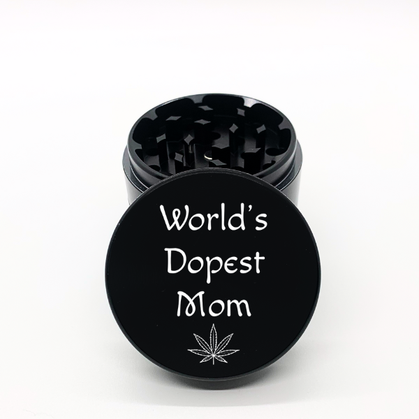 Worlds Dopest Mom Laser Engraved Herb Grinder - Image 2