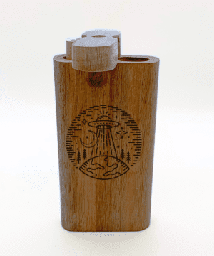 Alternative view of Beam Me Up Engraved Wood Dugout