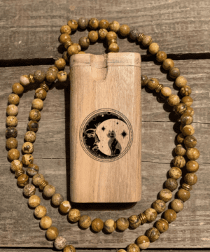 Moon Kitten Engraved Wood Dugout