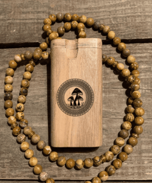 Mushroom Mandala Engraved Wood Dugout