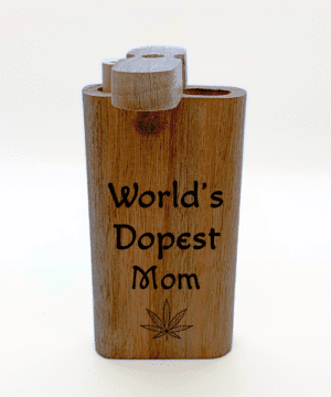 Alternative view of Worlds Dopest Mom Engraved Wood Dugout