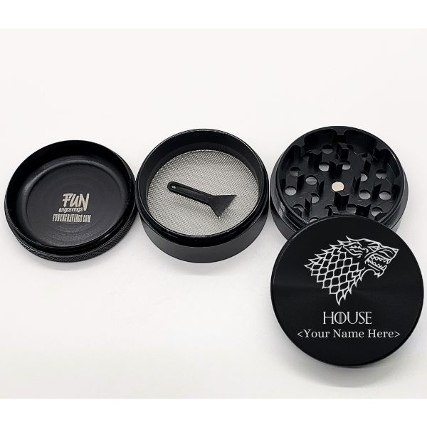 GOT House Custom Name Laser Engraved Herb Grinder - Image 3