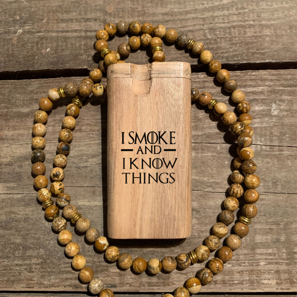 GOT I Smoke & I Know Things Engraved Wood Dugout