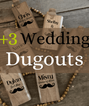 Special Occasion Bridesmaid Groomsmen Wedding One Hitter Engraved Wood Dugout - 3 Pack Bundle