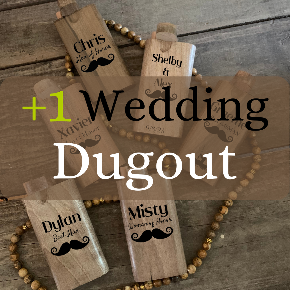 Special Occasion Bridesmaid Groomsmen Wedding One Hitter Engraved Wood Dugout - 1 Dugout