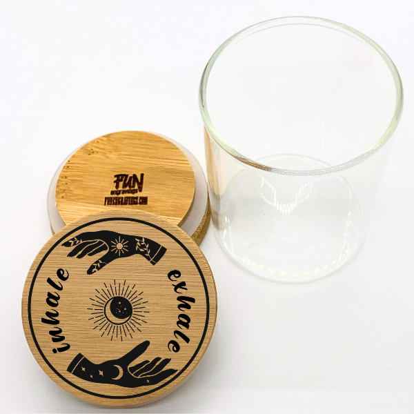 Inhale Exhale Predesigned Laser Engraved Stash Jar - Image 2