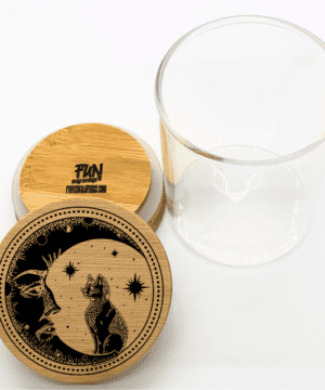 Alternative view of Moon Kitten Predesigned Laser Engraved Stash Jar