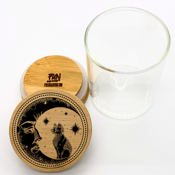 Moon Kitten Predesigned Laser Engraved Stash Jar - Image 2