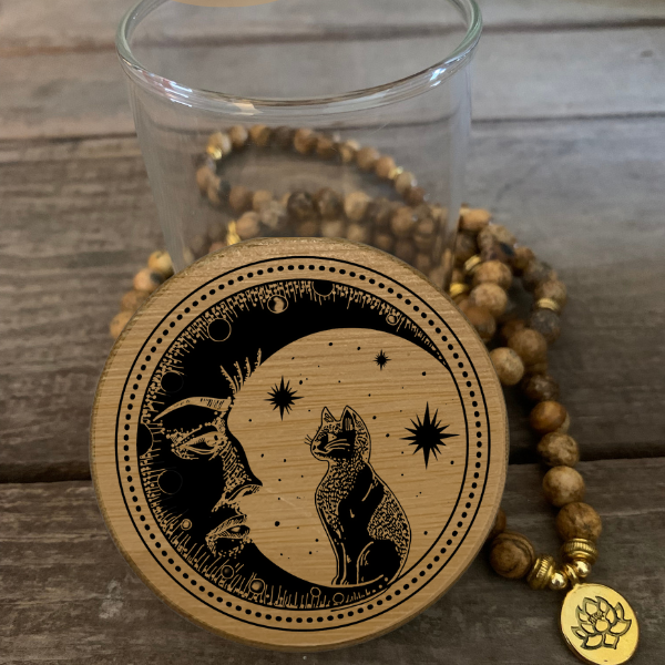 Moon Kitten Predesigned Laser Engraved Stash Jar
