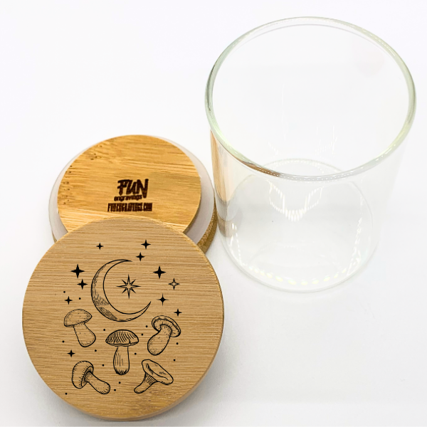 Moon Mushroom Predesigned Laser Engraved Stash Jar - Image 2