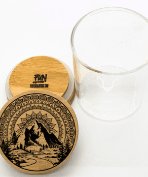 Alternative view of Mountain Mandala Predesigned Laser Engraved Stash Jar