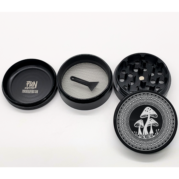 Mushroom Mandala Laser Engraved Herb Grinder - Image 3