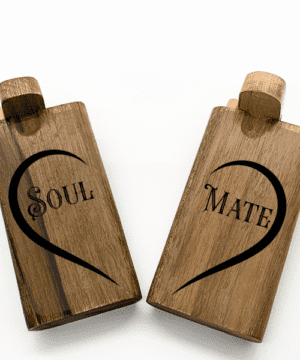 Soul Mate Couples One Hitter Engraved Wood Dugout Set