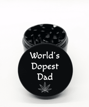 Alternative view of Worlds Dopest Dad Laser Engraved Herb Grinder