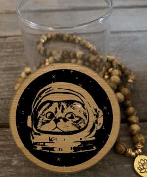 Space Cat Predesigned Laser Engraved Stash Jar