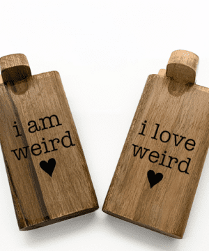 I am Weird I love Weird Couples One Hitter Engraved Wood Dugout Set