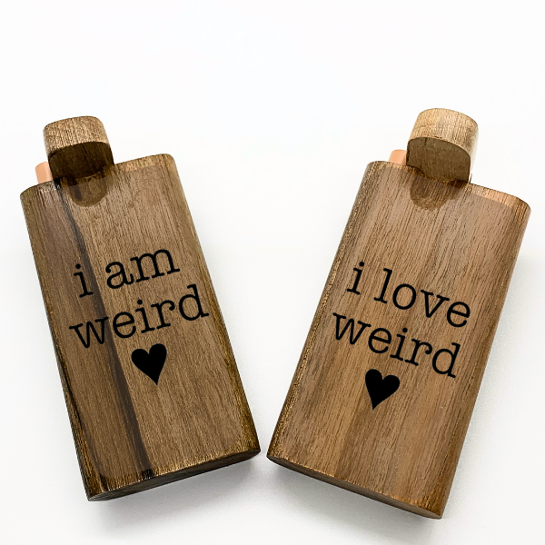 I am Weird I love Weird Couples One Hitter Engraved Wood Dugout Set