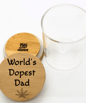 Alternative view of Worlds Dopest Dad Predesigned Laser Engraved Stash Jar