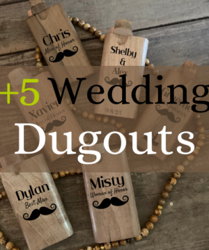 Special Occasion Bridesmaid Groomsmen Wedding One Hitter Engraved Wood Dugout - 5 Pack Bundle