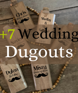 Special Occasion Bridesmaid Groomsmen Wedding One Hitter Engraved Wood Dugout - 7 Pack Bundle