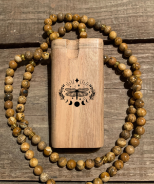 Dragonfly Moon Phase Laser Engraved Wood Dugout