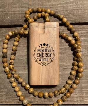 Positive Energy Witch Laser Engraved Wood Dugout