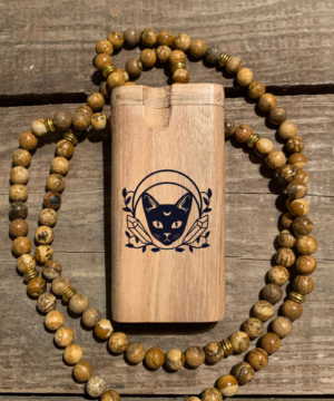 Mystic Cat Laser Engraved Wood Dugout