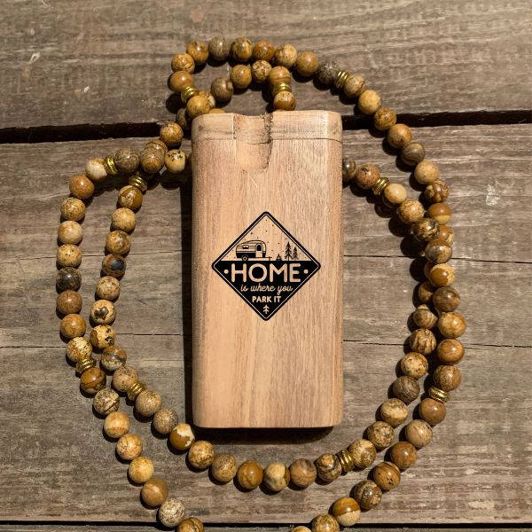 Home is Where You Park It camping Laser Engraved Wood Dugout