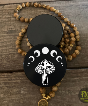 Mushroom Moon Phase Laser Engraved Herb Grinder