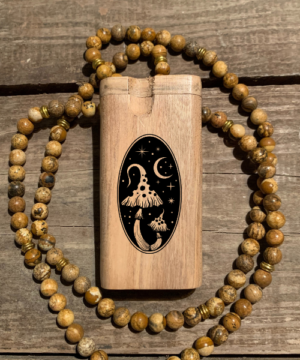 Moon Mushroom Oval Laser Engraved Wood Dugout